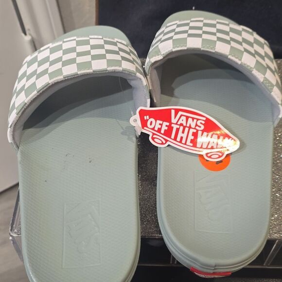 Vans La Costa Checkboard Slide Sandals - Iceberg Green/White main image 6